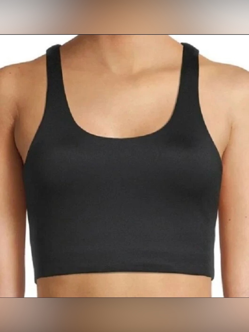 Ath Lux NWT Black Longline Scoop Neck Sports Bra Womens Medium 8-10 Activewear